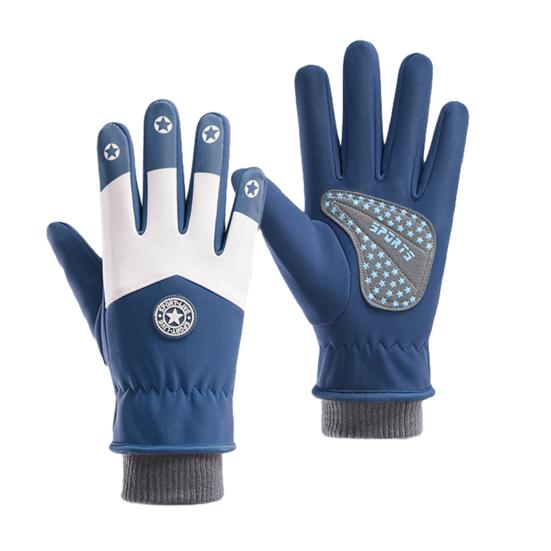 Kinder Skihandschuhe Wasserdicht Fleecegefüttert Winterhandschuhe Warme Winddichte Handschuhe mit Rutschfesten Handflächen für Jungen Mädchen Skifahren Snowboarden Radfahren L blau von Joom DACH