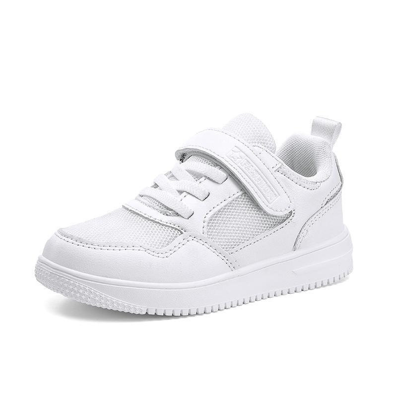 Kinder Sneaker Jungen Freizeitschuhe Schwarz Leder Flache Schüler Wanderschuhe Rutschfeste Mädchen Leichte Sport Tennisschuhe 34 von Joom DACH