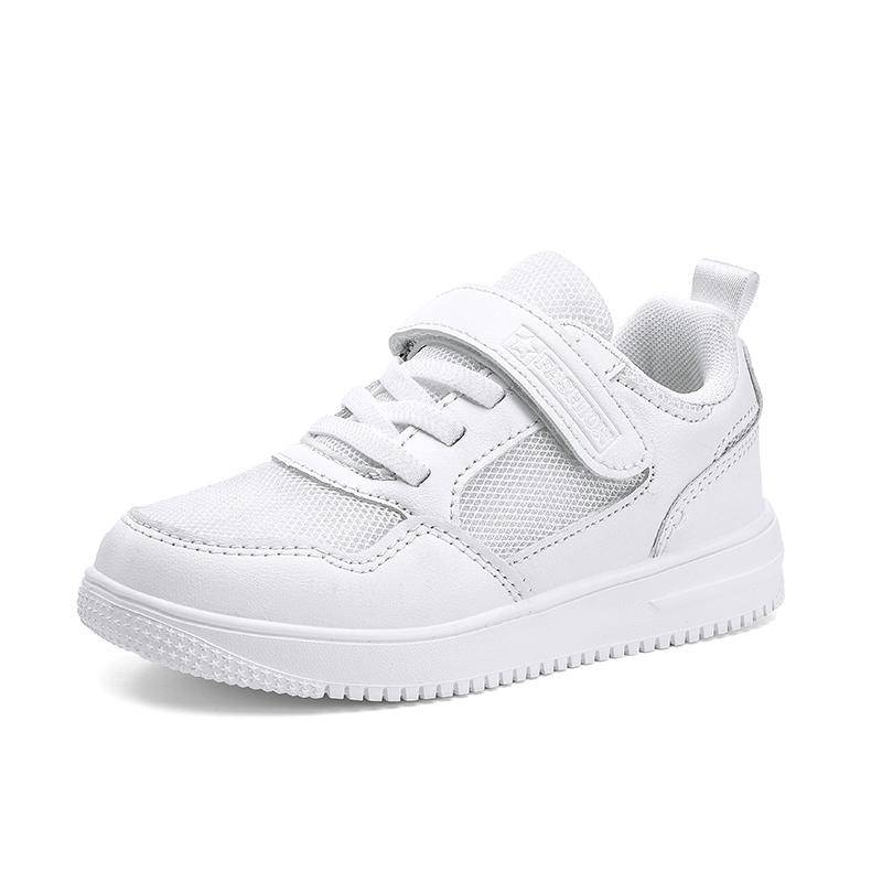 Kinder Sneaker Jungen Freizeitschuhe Schwarz Leder Flache Schüler Wanderschuhe Rutschfeste Mädchen Leichte Sport Tennisschuhe 34 von Joom DACH