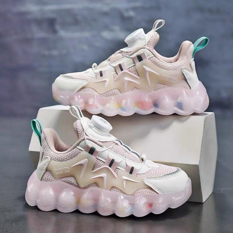 Kinder-Sneaker mit atmungsaktivem Drehknopf, atmungsaktive Jungen-Freizeitschuhe mit weichem Boden 27 von Joom DACH