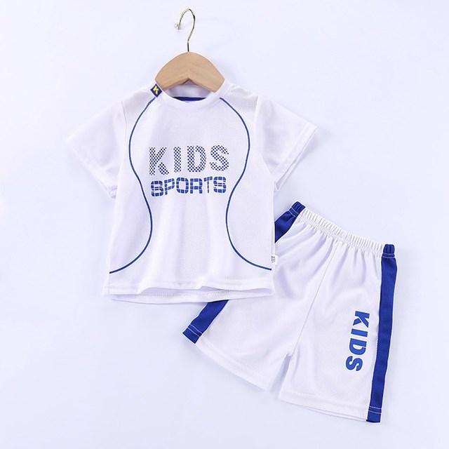 Kinder Sommer Kurzarm Fußball Basketball Anzug Kleidung Set Junge Mädchen Jersey Schnell Trocknend Atmungsaktiv Kinder Sport Tragen 90cm weiß von Joom DACH