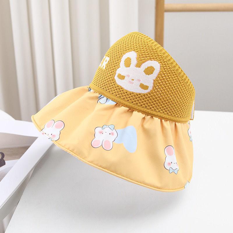 Kinder-Sonnenhut mit breiter Krempe für Sommerisolierung, Sonnenschutz und UV-Schutz, leerer Oberteil-Hut für Jungen und Mädchen, Cartoon-Freizeit-Sonnenhut 48-52cm von Joom DACH