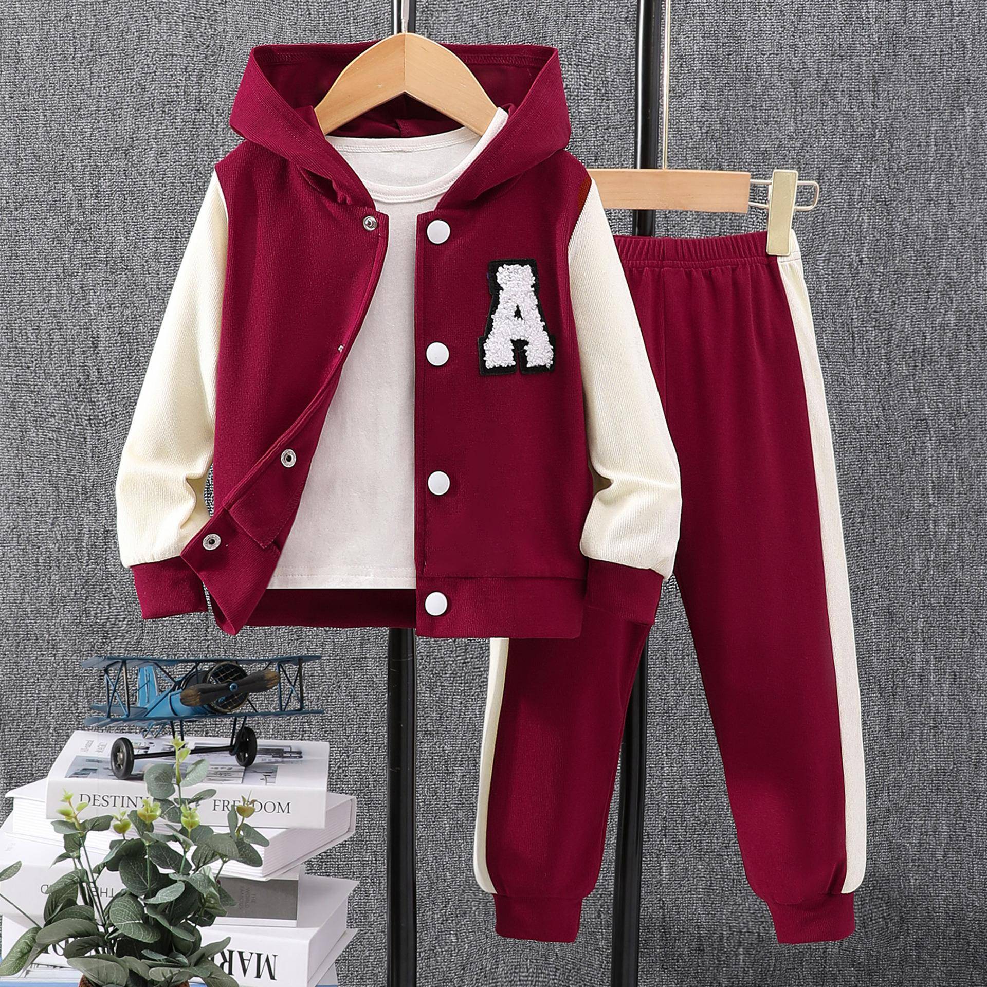 Kinder Sport Zweiteiler Mädchen Kapuzenjacke + Hose Anzug für Mädchen Jungen Kleidung Student Sportbekleidung 5Y rot Kinder Sport Zweiteiler Mädchen Kapuzenjacke + Hose Anzug für Mädchen Jungen Kleidung Student Sportbekleidung 5Y rot von Joom DACH