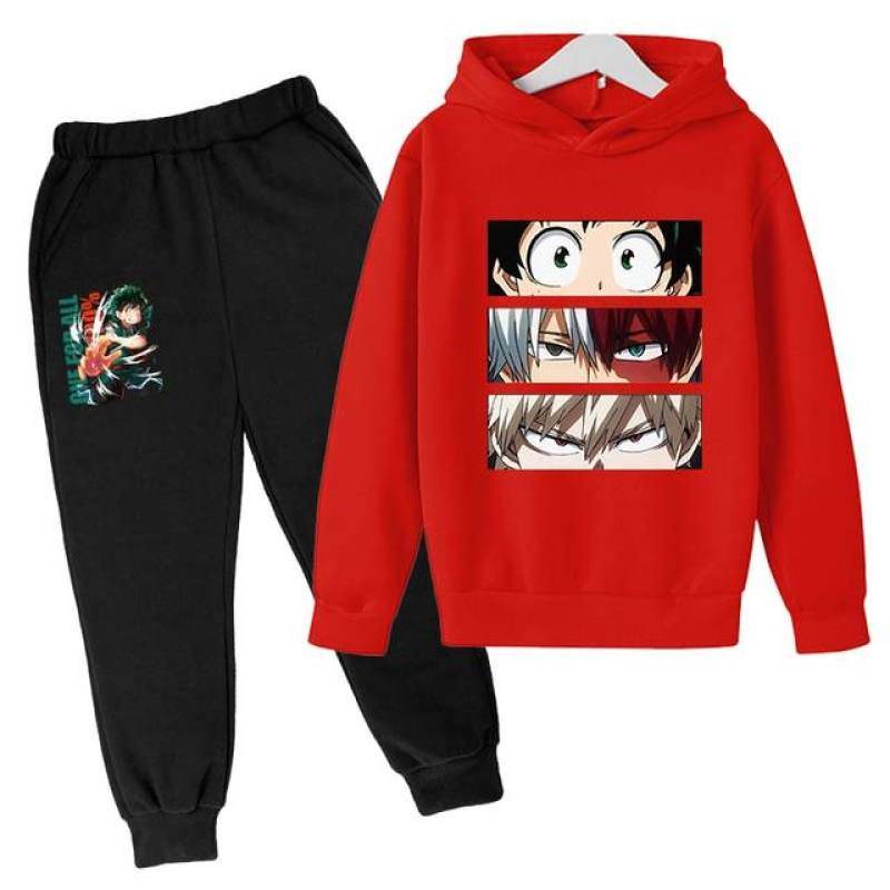Kinder Sportswear Kinder My Hero Academia Kleidung Sets Baby Junge Mädchen Mode Anime Anzüge Cartoon Hoodie Pullover + Hosen 110 von Joom DACH