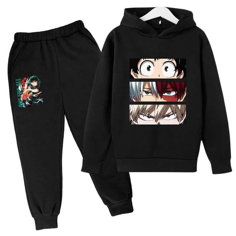 Kinder Sportswear Kinder My Hero Academia Kleidung Sets Baby Junge Mädchen Mode Anime Anzüge Cartoon Hoodie Pullover + Hosen 150 von Joom DACH