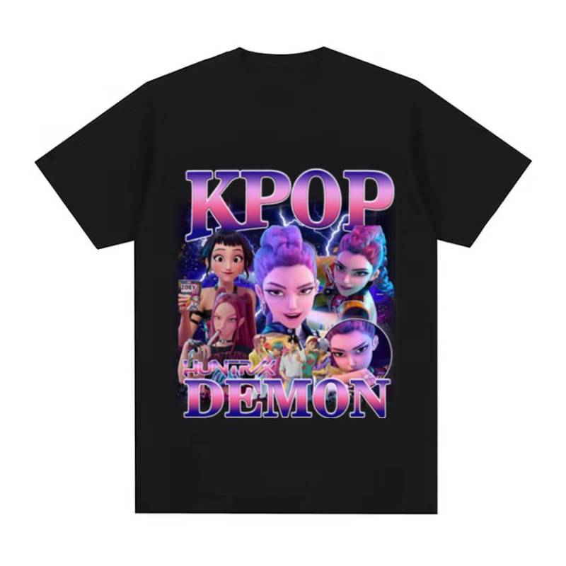Kinder T-Shirt KPop Dämonenjäger Druck Mode Lässige Oberteile 2025 Film Rundhals Mädchen Jungen Cartoon T-Shirts Sommer Baby Mädchen Kleidung 140 von Joom DACH