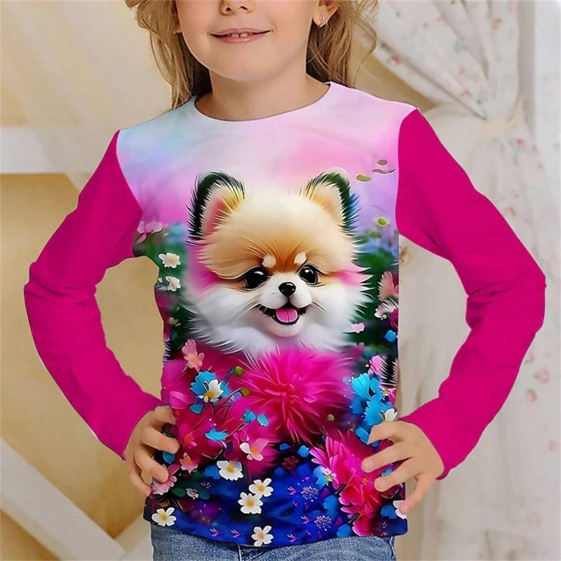 Kinder T-Shirt Kawaii Volle Ärmel T-Shirts für Mädchen Tiger Katze Niedliche Tees Kleidung 2023 Herbst Kid Top Oansatz Outdoor kleidung 170 von Joom DACH