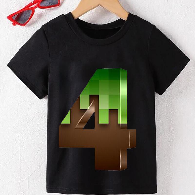 Kinder T-Shirt Neu Alles Gute zum Geburtstag Baby Kinder Cartoon Print Nummer 2-9. Print T-Shirt Kinder T-Shirts Jungen & Mädchen Geschenk T-Shirt vorhanden 5T(120) von Joom DACH