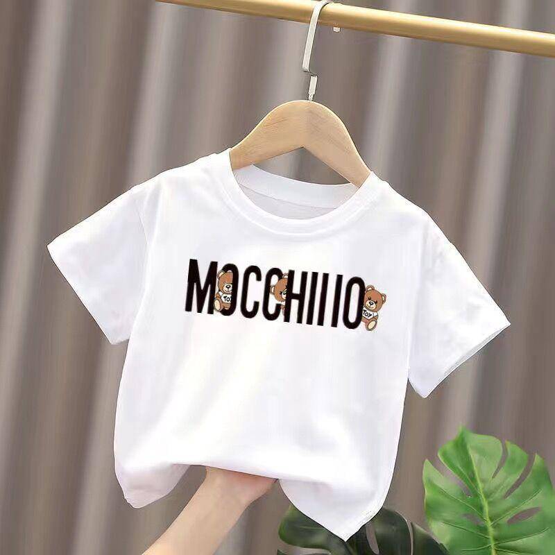 Kinder-T-Shirts mit kurzen Ärmeln aus reiner Baumwolle, Sommerkleidung für Mädchen, Unterhemden, Trendige Oberteile für große, mittlere und kleine Kinder 80cm von Joom DACH