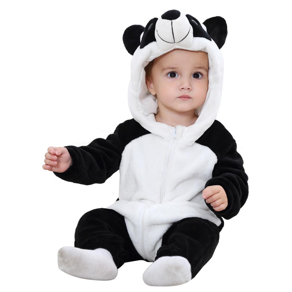 Kinder Tier Einteiliger Strampler Baby Plus Size Warm Strampler Baby Flanell Strampler Overall 80 schwarz weiße von Joom DACH