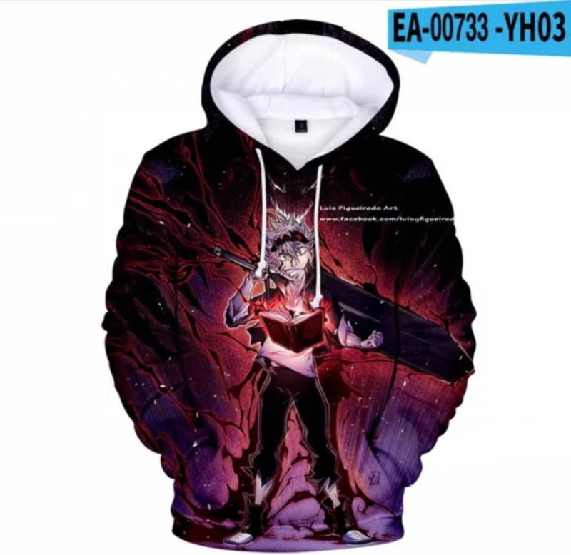 Kinder Trainingsanzüge Black Clover Hoodie Herren Damen Sweatshirts Kinder Hoodie Jungen/Mädchen Black Clover Sweatshirts Anime Kleidung S von Joom DACH