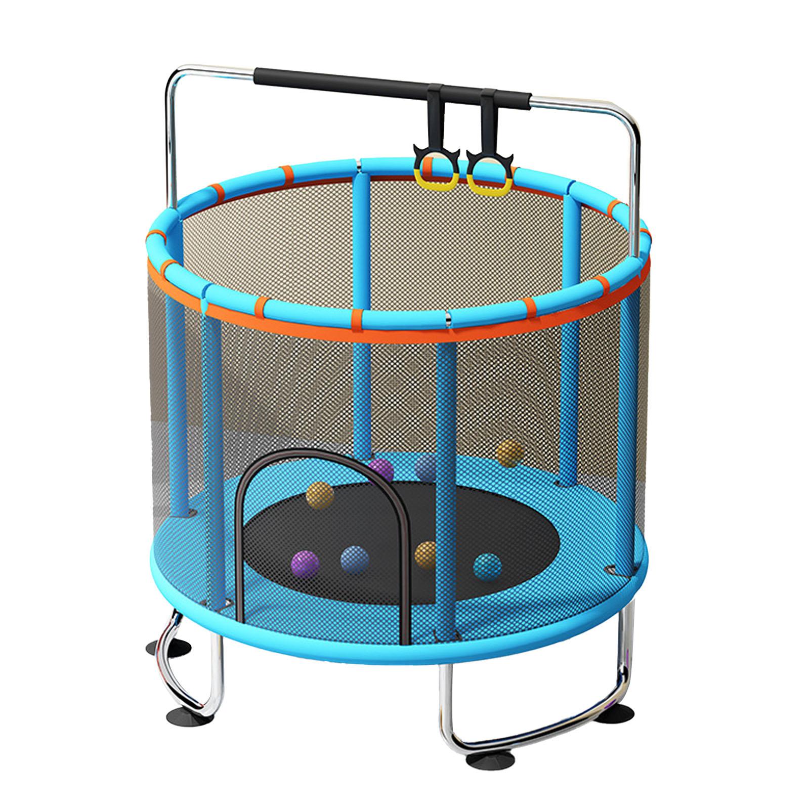 Kinder Trampolin Indoor Outdoor Klein Fitness Trampolin Spielzeug mit Sicherheitsnetz Basketball blau von Joom DACH