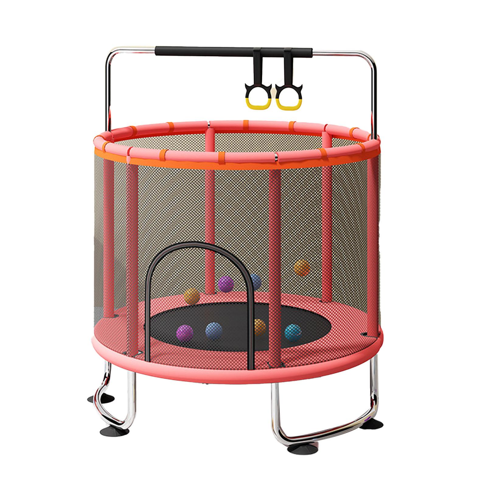 Kinder Trampolin Indoor Outdoor Klein Fitness Trampolin Spielzeug mit Sicherheitsnetz Basketball rot von Joom DACH