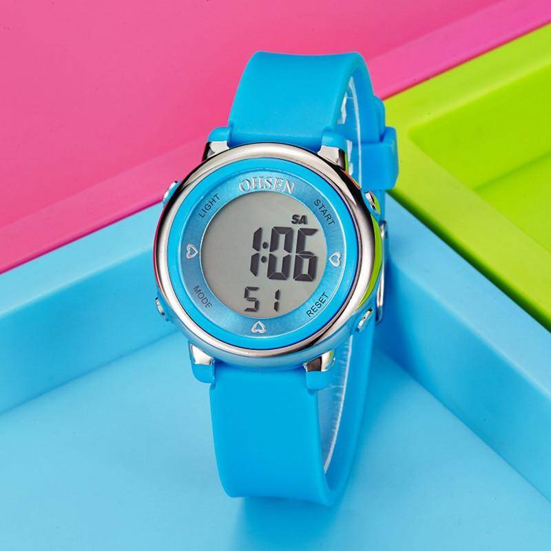 Kinder Uhren Kinder Digital LED Mode Sport Wasserdichte Uhr Nette Jungen Mädchen Armbanduhr Geschenk Uhr Für Studenten Wecker blau von Joom DACH