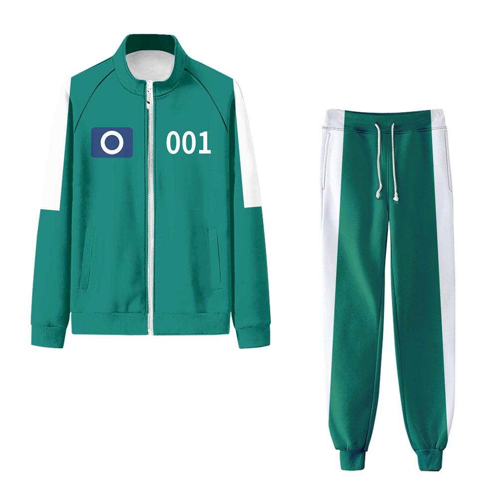 Kinder Unisex Film Spiel Druck Lange Ärmel Reißverschluss Jacke Mantel Hose Set Outfit Jungen Mädchen Halloween Cosplay Kostüm 140cm von Joom DACH