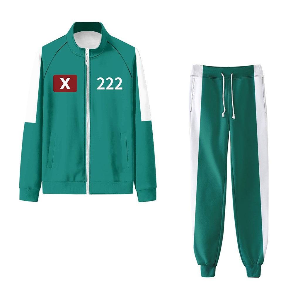 Kinder Unisex Film Spiel Druck Lange Ärmel Reißverschluss Jacke Mantel Hose Set Outfit Jungen Mädchen Halloween Cosplay Kostüm 150cm von Joom DACH