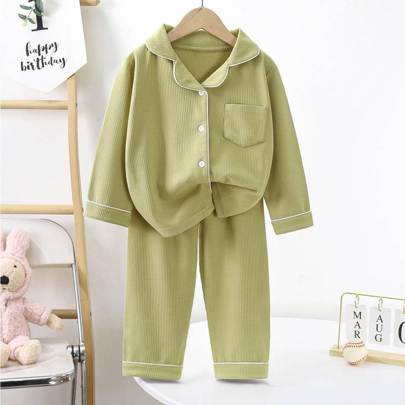 Kinder Weite Pyjama-Set Herbst und Winter Homewear für Jungen und Mädchen Langärmeliges Zweiteiler-Set 160cm von Joom DACH