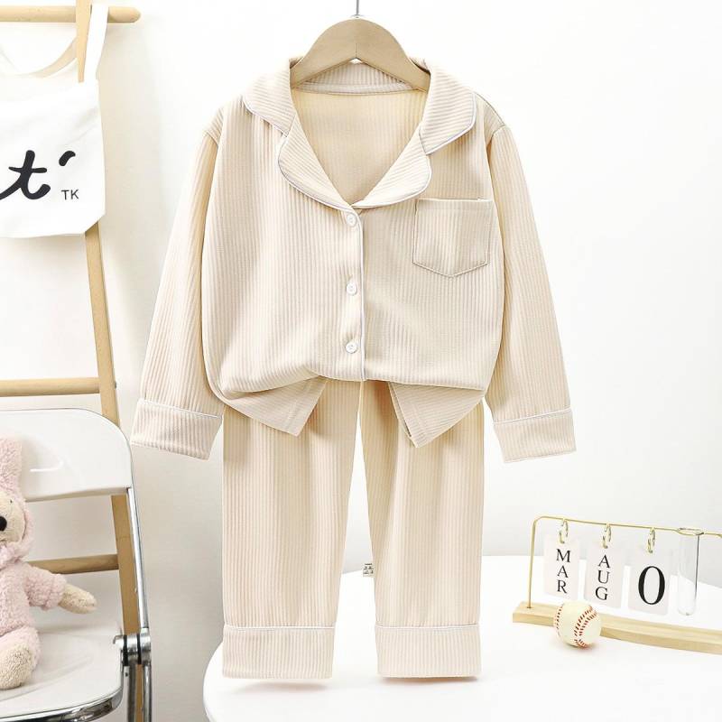Kinder Weite Pyjama-Set Herbst und Winter Homewear für Jungen und Mädchen Langärmeliges Zweiteiler-Set 160cm von Joom DACH