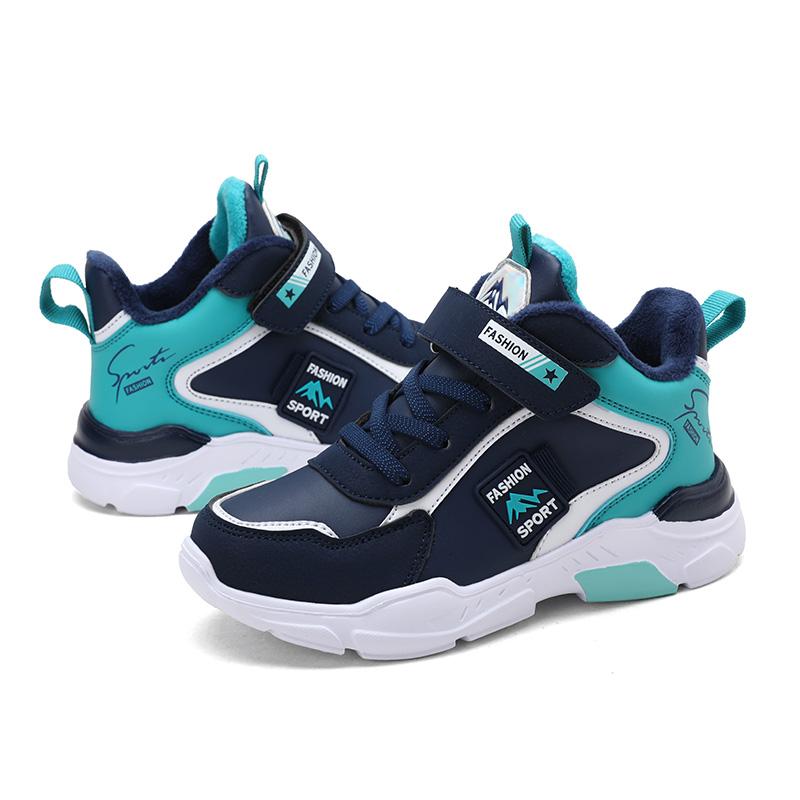 Kinder Winter Baumwolle warme Schneestiefel Winter Low-Top Baumwollschuhe Sport Casual Schuhe 38 dunkelblaue/grün von Joom DACH