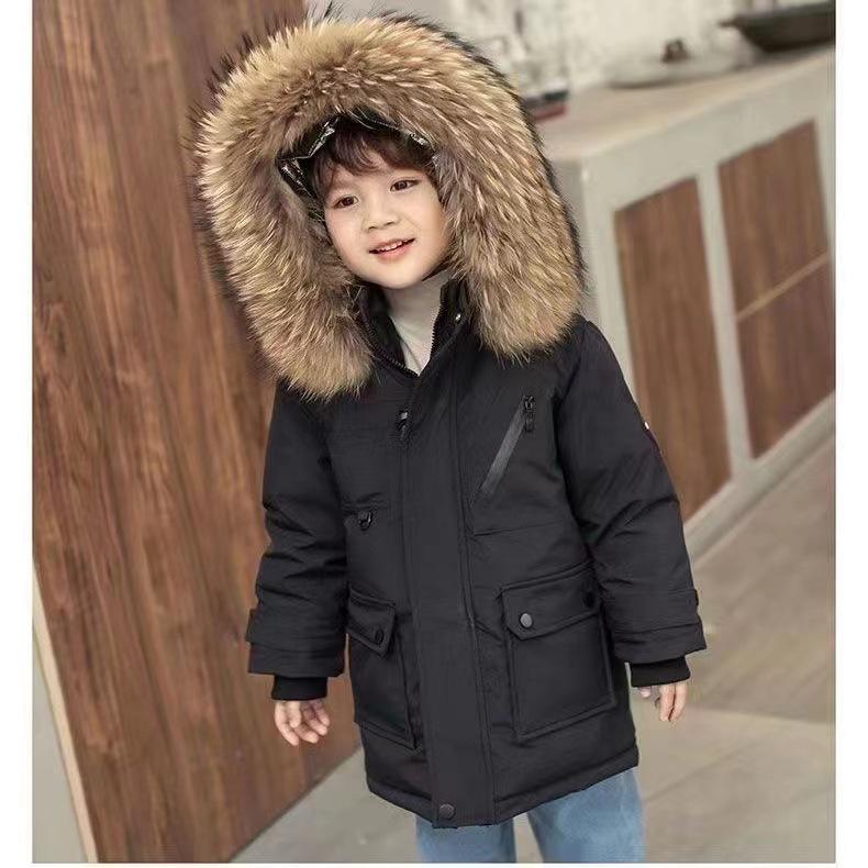 Kinder Winter Baumwolljacke mit Fellkragen - Jungen Verdickter Mantel 140 cm von Joom DACH