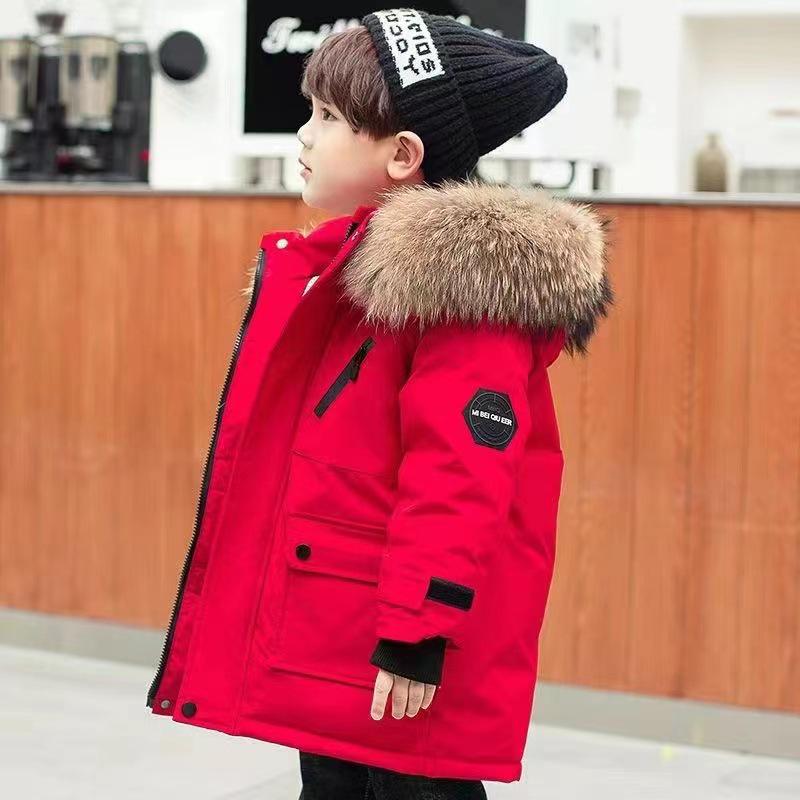 Kinder Winter Baumwolljacke mit Fellkragen - Jungen Verdickter Mantel 170 cm von Joom DACH