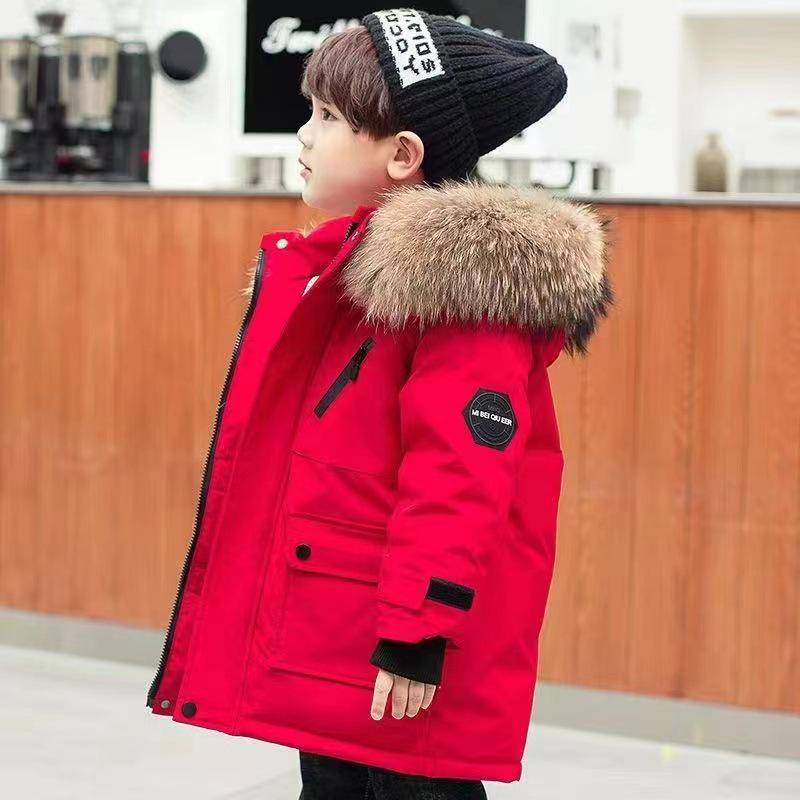 Kinder Winter Baumwolljacke mit Fellkragen - Jungen Verdickter Mantel 170 cm von Joom DACH