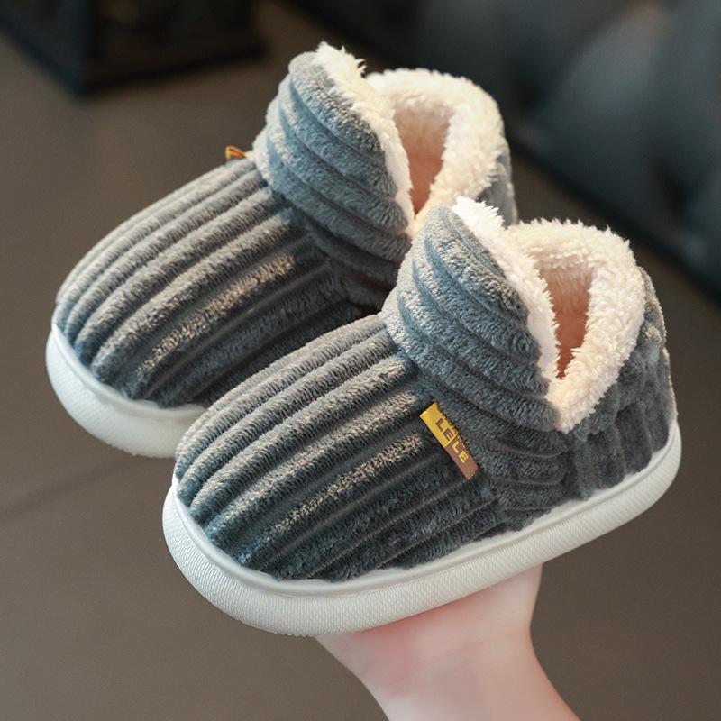 Kinder Winter Baumwollpantoffeln mit warmem Fell für Jungen & Mädchen - Gemütliche Hausschuhe mit dicker Sohle für Kleinkinder & Eltern 34/35 (21CM Fits Age 9-10) von Joom DACH