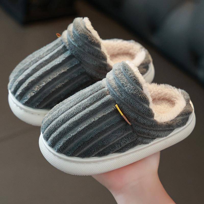 Kinder Winter Baumwollpantoffeln mit warmem Fell für Jungen & Mädchen - Gemütliche Hausschuhe mit dicker Sohle für Kleinkinder & Eltern 42/43 (Fits Size 41/42) von Joom DACH