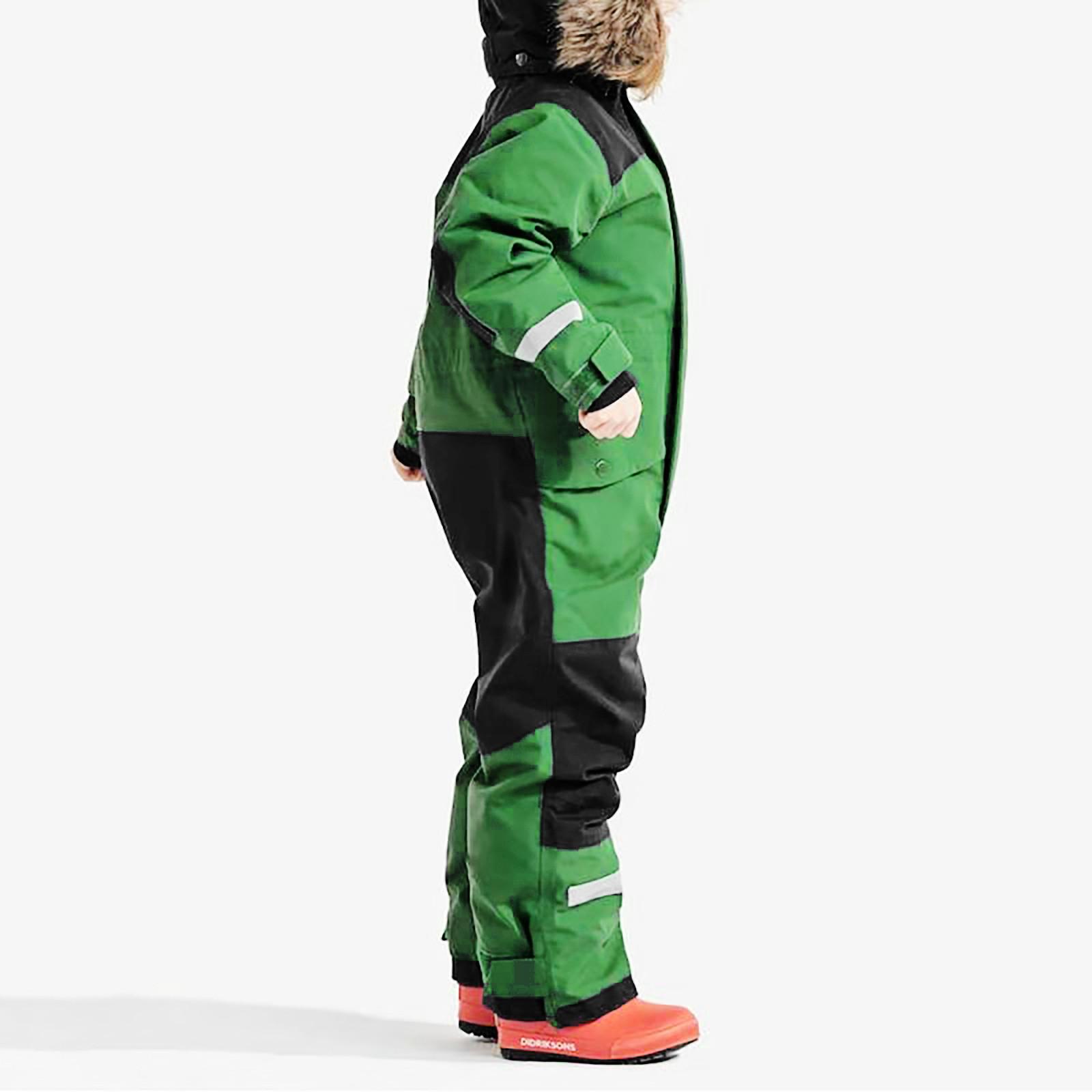 Kinder Winter Bunter Skianzug Jungen Mädchen Schneeanzüge Wasserdichte Skioveralls Snowboardjacke Mäntel 150 grün von Joom DACH