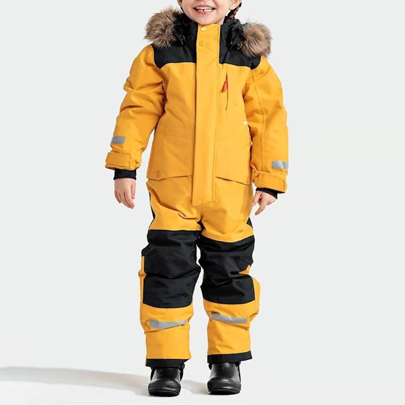 Kinder Winter Bunter Skianzug Jungen Mädchen Schneeanzüge Wasserdichte Skioveralls Snowboardjacke Mäntel 160 gelb von Joom DACH