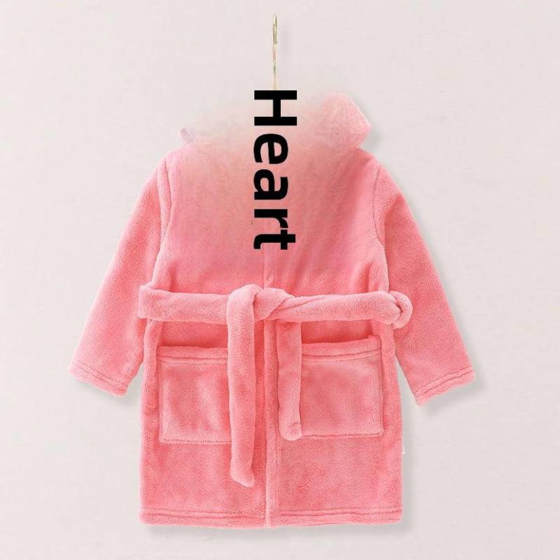 Kinder Winter Flanell Kapuzenbademantel Pyjama - Dickes, langes Korallenfleece Nachthemd für Zuhause 140 von Joom DACH