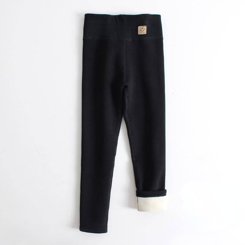 Kinder Winter Lamm Fleece Hosen Mädchen Leggings Dicke Berber Fleece Hohe Taille Warme Dünne Bleistift Hosen Kinder Kleidung Hosen 120 schwarz von Joom DACH