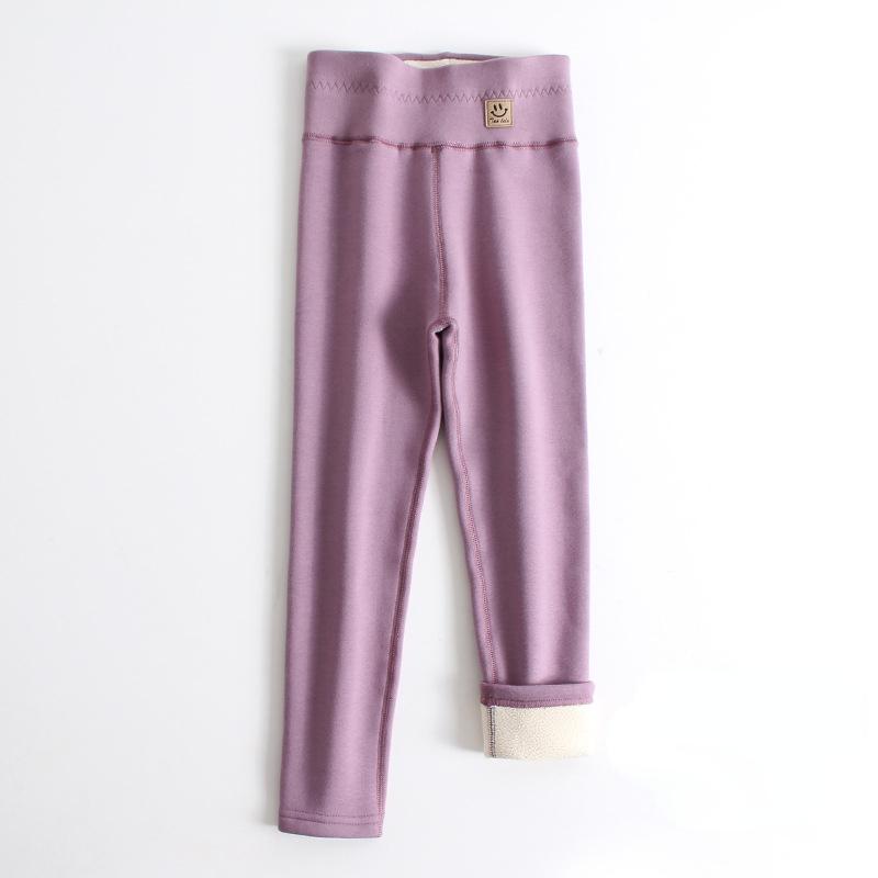 Kinder Winter Lamm Fleece Hosen Mädchen Leggings Dicke Berber Fleece Hohe Taille Warme Dünne Bleistift Hosen Kinder Kleidung Hosen 160 violett von Joom DACH