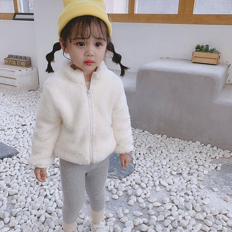 Kinder Winter Mäntel 2023 Kinder Oberbekleidung Junge Warme Fleece Jacke Baby Mädchen Jacken für Herbst Frühling Kinder Kleidung 120cm weiß von Joom DACH