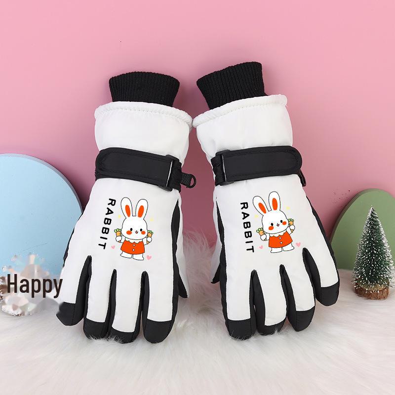 Kinder Winter Skihandschuhe: Dick, Kältefest, Wasserdicht, Winddicht, Rutschfest, Warme Baumwolle für 3- bis 17-Jährige. von Joom DACH