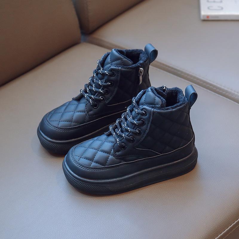 Kinder Winter Stiefel Kinder Mode Kurze Stiefel Künstliche Leder Kinder Warme Schuhe Für Mädchen Skids Schuhe 35 von Joom DACH