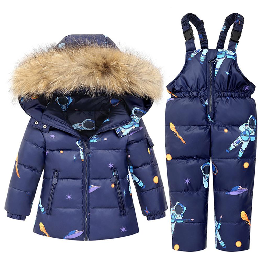 Kinder Winter Warm Schneeanzug Hose + Warme Jacke 2 Stück Set 120 von Joom DACH