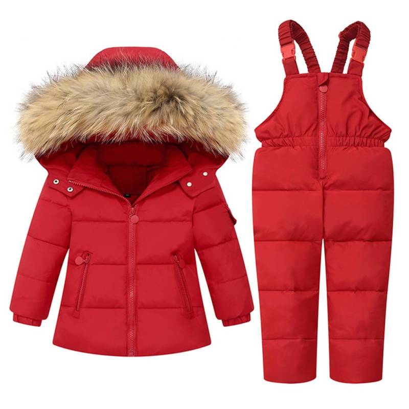 Kinder Winter Warm Schneeanzug Hose + Warme Jacke 2 Stück Set 120 von Joom DACH