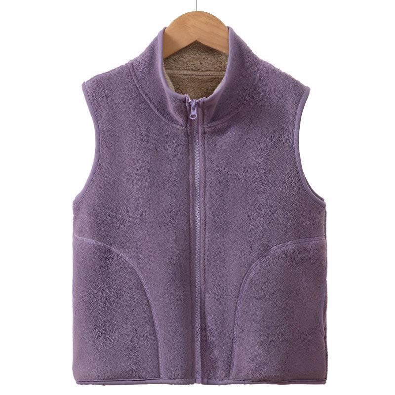 Kinder Winterjacke 2025 Fleece Dick Warm Teenager Jungen Mädchen Weste Herbst Oberbekleidung Lässige Mäntel 15 16 17 Jahre Westen 130cm violett von Joom DACH