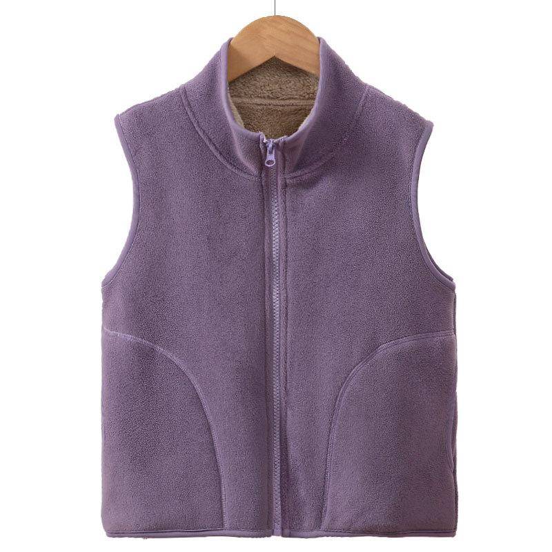 Kinder Winterjacke 2025 Fleece Dick Warm Teenager Jungen Mädchen Weste Herbst Oberbekleidung Lässige Mäntel 15 16 17 Jahre Westen 130cm violett von Joom DACH