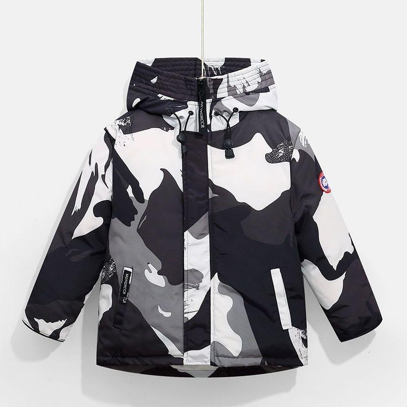 Kinder-Wintermantel, Camouflage-Graffiti-Daunenjacke, verdickter Baby-Baumwoll-gepolsterter Mantel 110cm von Joom DACH