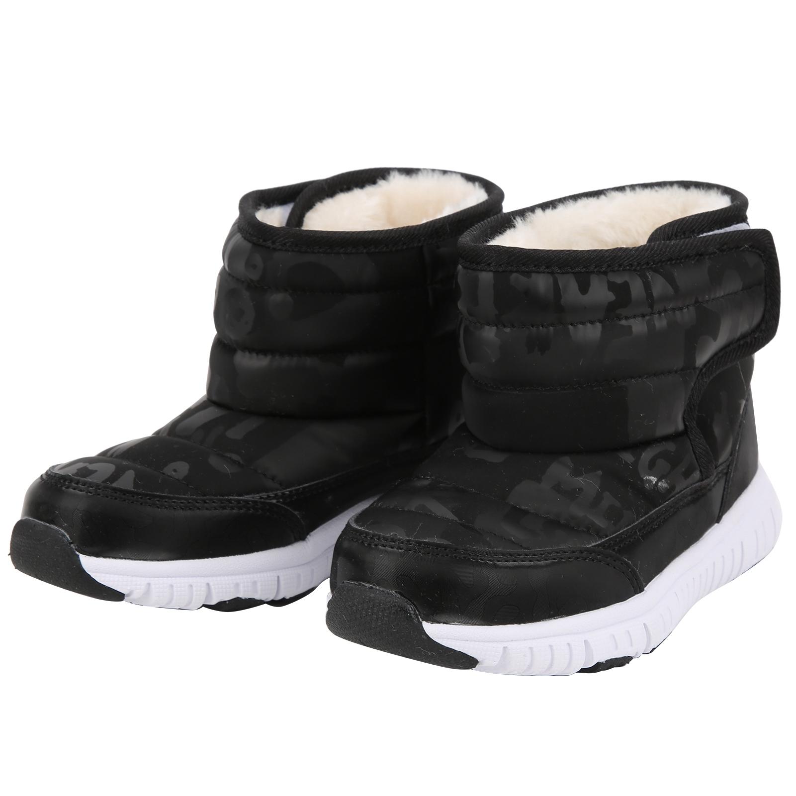 Kinder Winterschuhe Modische Wasserdichte Rutschfeste Warmhaltende Schneestiefel für Jungen MädchenSchwarz 36 36 von Joom DACH