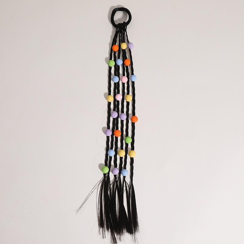 Kinder Zopfhaar-Accessoire-Set: Twist Braid Perücke, Gummibänder, Schleifen-Stirnband, Hochsteckfrisur-Ringe für kleine Mädchen von Joom DACH