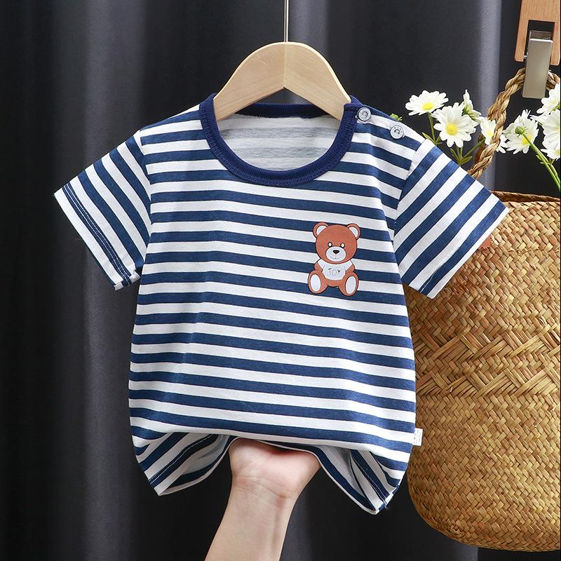 Kinder süße Baumwolle Kurzarm T-Shirt Tops Kinder Kleidung Baby Kleidung Cartoon Pullover 73CM von Joom DACH