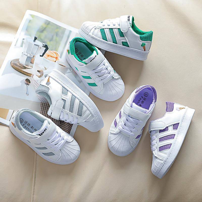 Kinder weiße Schuhe Sportschuhe Mädchen Shell Toe Board Schuhe Baby Freizeitschuhe 21 graue von Joom DACH