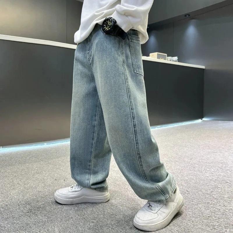 Kinderbekleidung Jungen Frühjahrskleidung Jeans Gerades Bein Hosen Jungen Hübsche Lockere Hosen 150 von Joom DACH