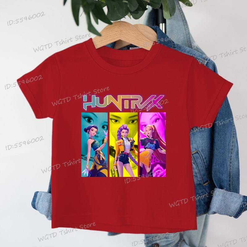 Kinderbekleidung KPop Dämonenjäger Fans Geschenke Kinder T-Shirt Mode Lässige Oberteile 2025 Heißer Film Weiche Baumwolle Baby Mädchen T-Shirt 110 von Joom DACH