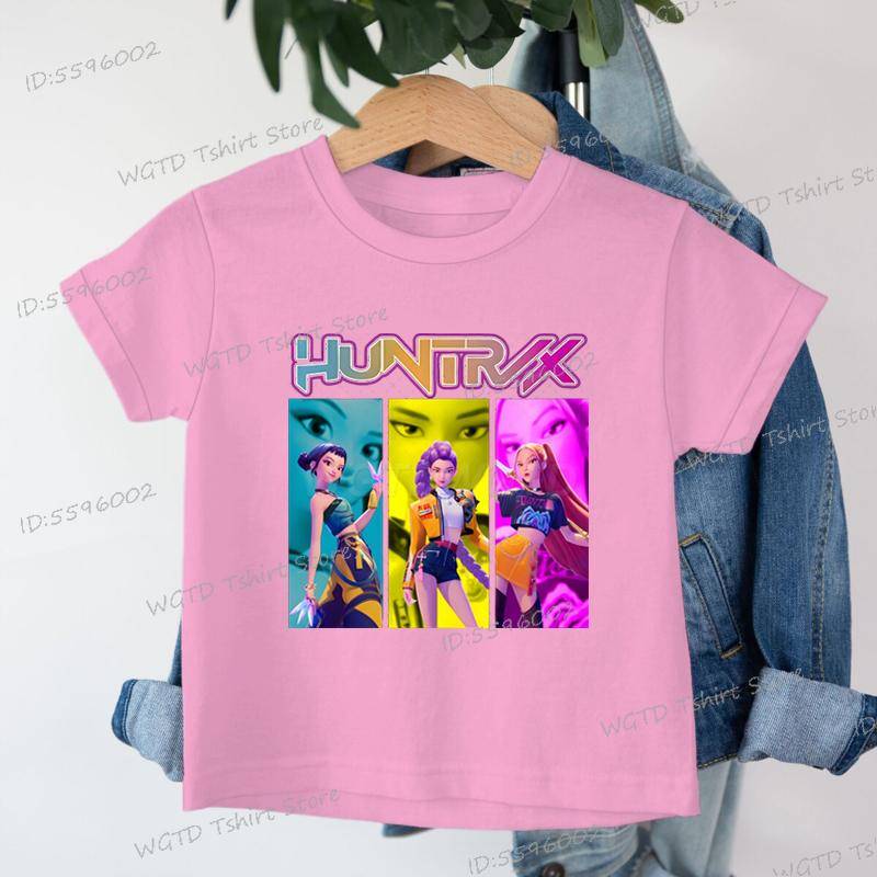 Kinderbekleidung KPop Dämonenjäger Fans Geschenke Kinder T-Shirt Mode Lässige Oberteile 2025 Heißer Film Weiche Baumwolle Baby Mädchen T-Shirt 120 von Joom DACH