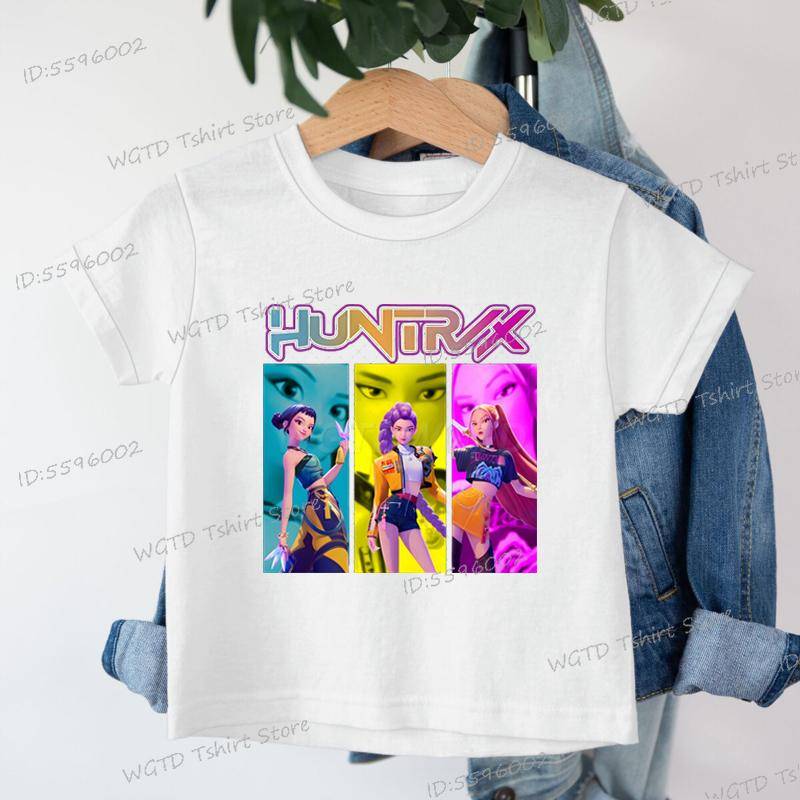 Kinderbekleidung KPop Dämonenjäger Fans Geschenke Kinder T-Shirt Mode Lässige Oberteile 2025 Heißer Film Weiche Baumwolle Baby Mädchen T-Shirt 130 von Joom DACH