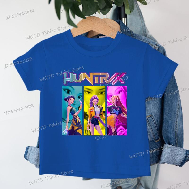 Kinderbekleidung KPop Dämonenjäger Fans Geschenke Kinder T-Shirt Mode Lässige Oberteile 2025 Heißer Film Weiche Baumwolle Baby Mädchen T-Shirt 150 von Joom DACH